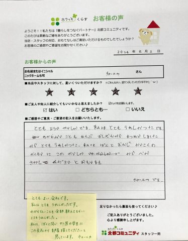 チャールカ様、日本語でのご記入ありがとうございます🙏
