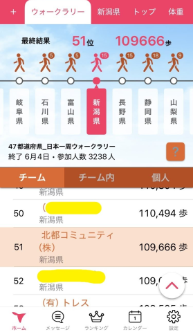 ウォーキングチャレンジ参加しました！